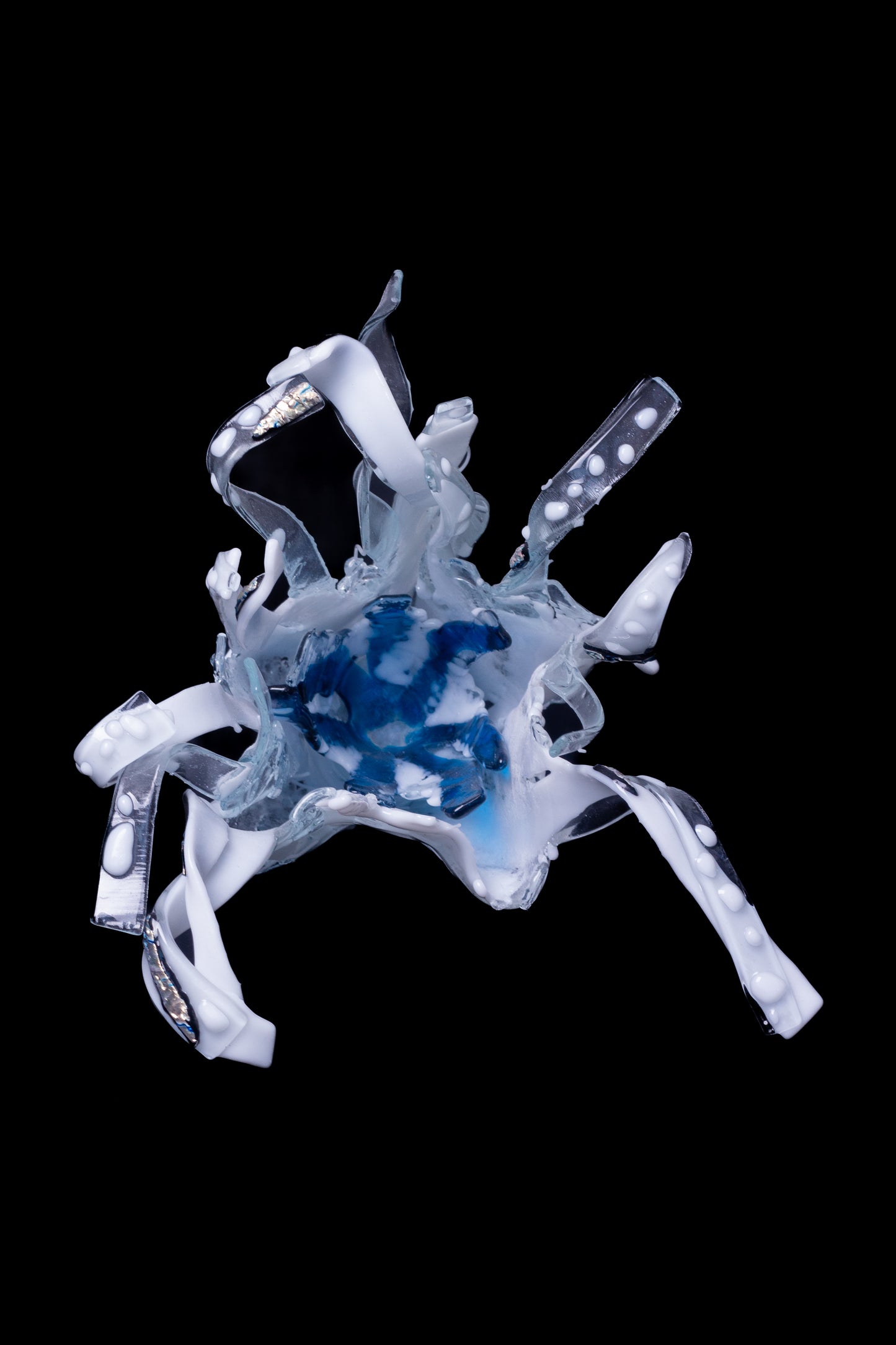 Vase Corail Blanc et Bleu