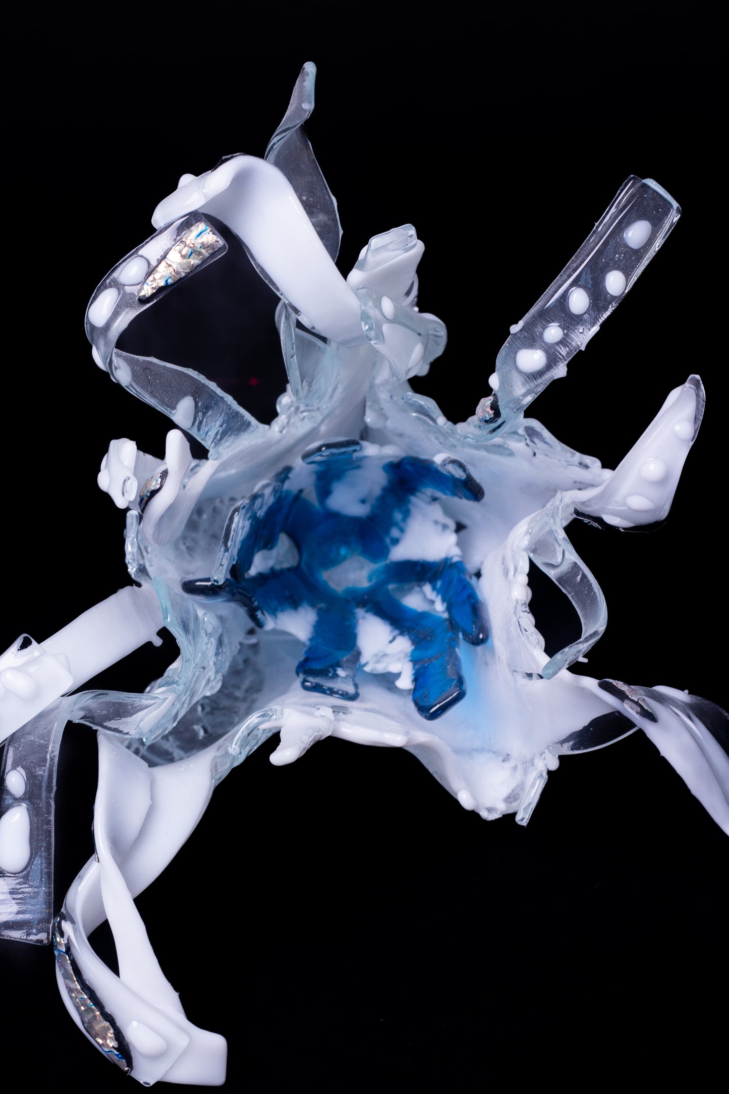 Vase Corail Blanc et Bleu