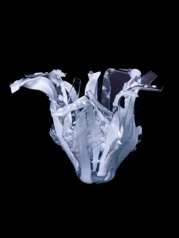 White and Blue Coral Vase